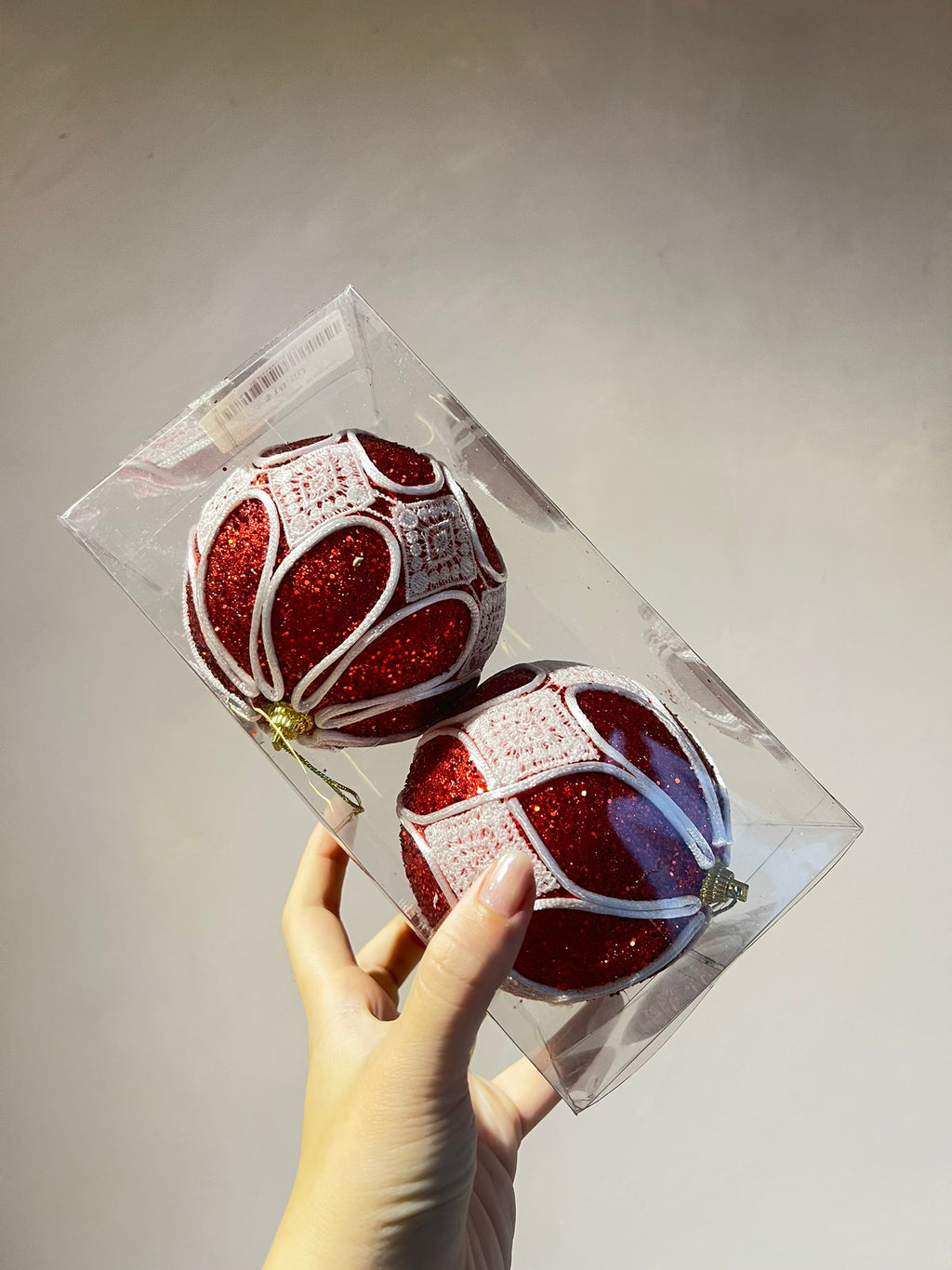 Macramé glitter Bauble (2 pcs set)