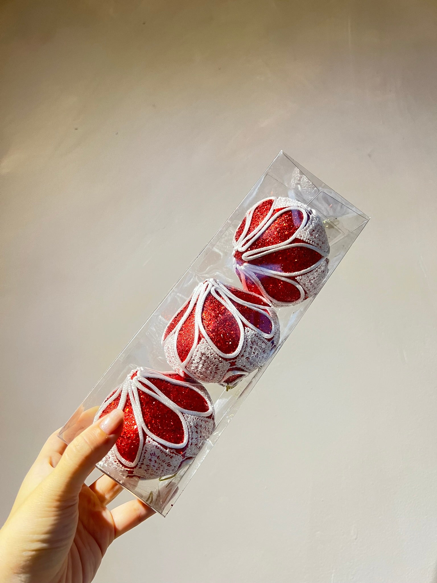 Macramé glitter Bauble (2 pcs set)