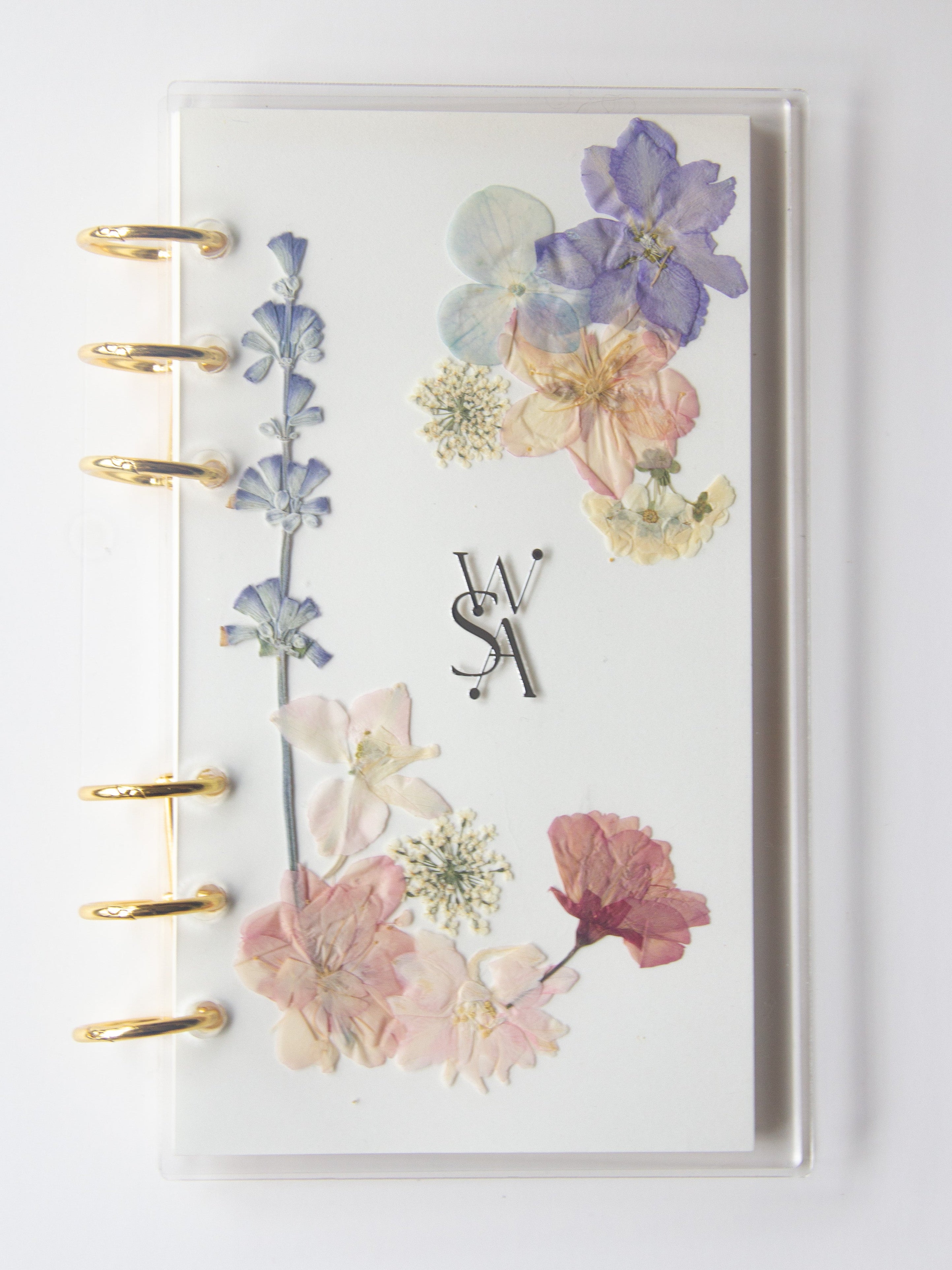 Planner with floral design on a white background