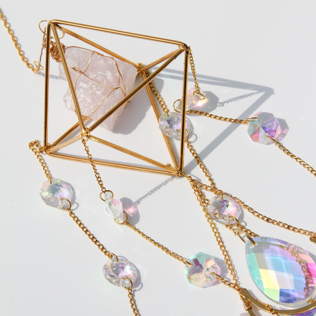 Rose Quartz PRISM Suncatcher