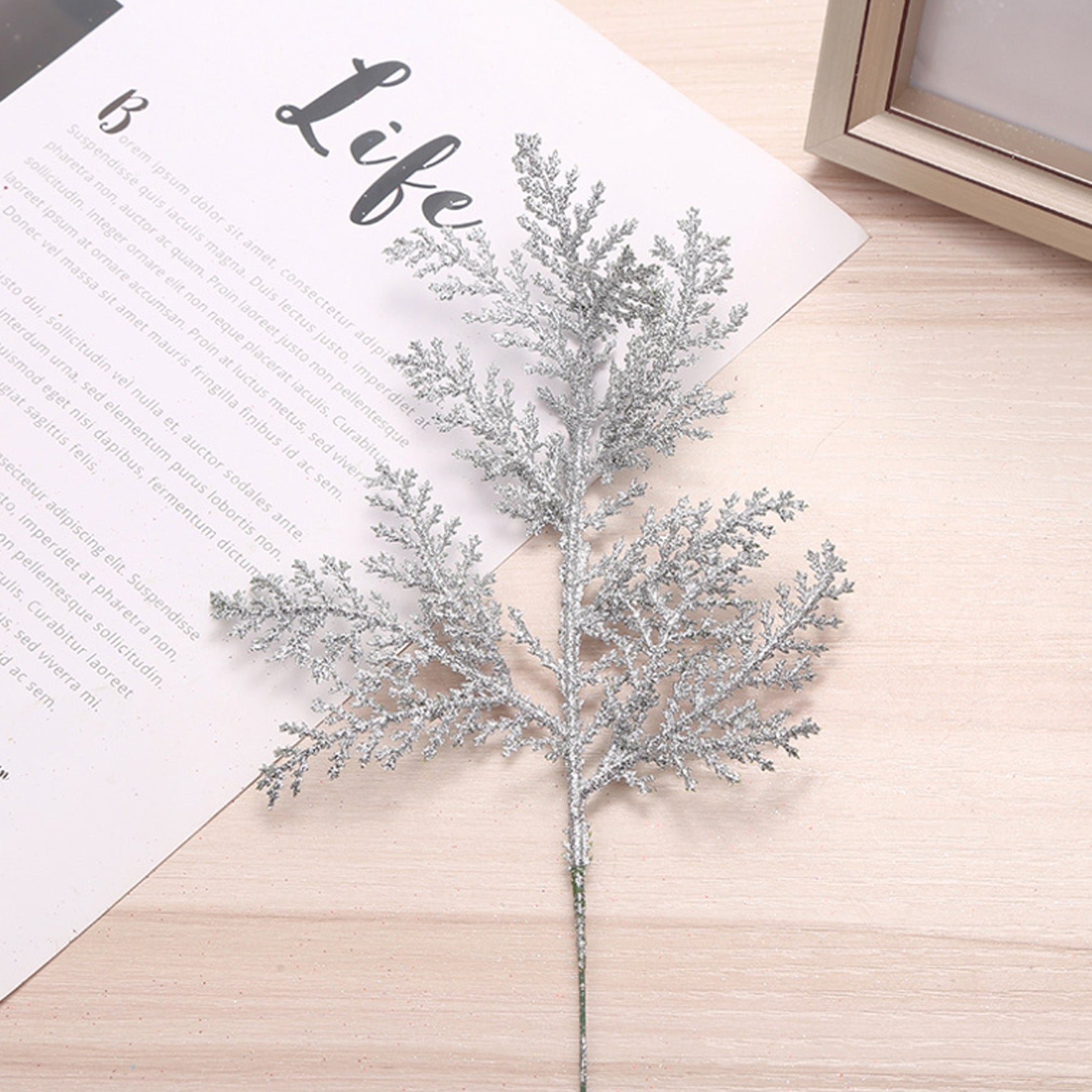 ALYA Pine Branches (Set of 10 pcs, Silver)