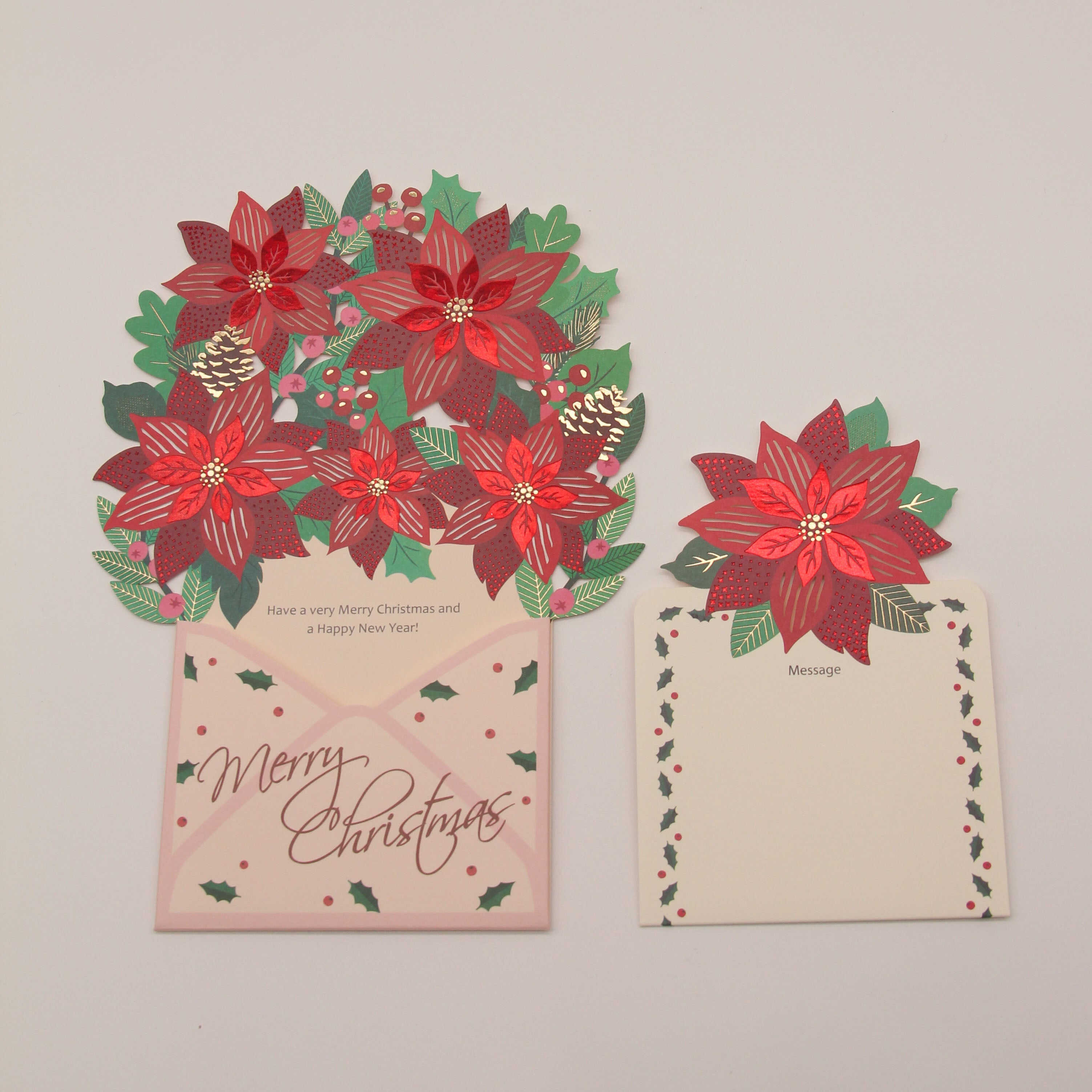 POINSETTIAS Luxury 3D Christmas Card