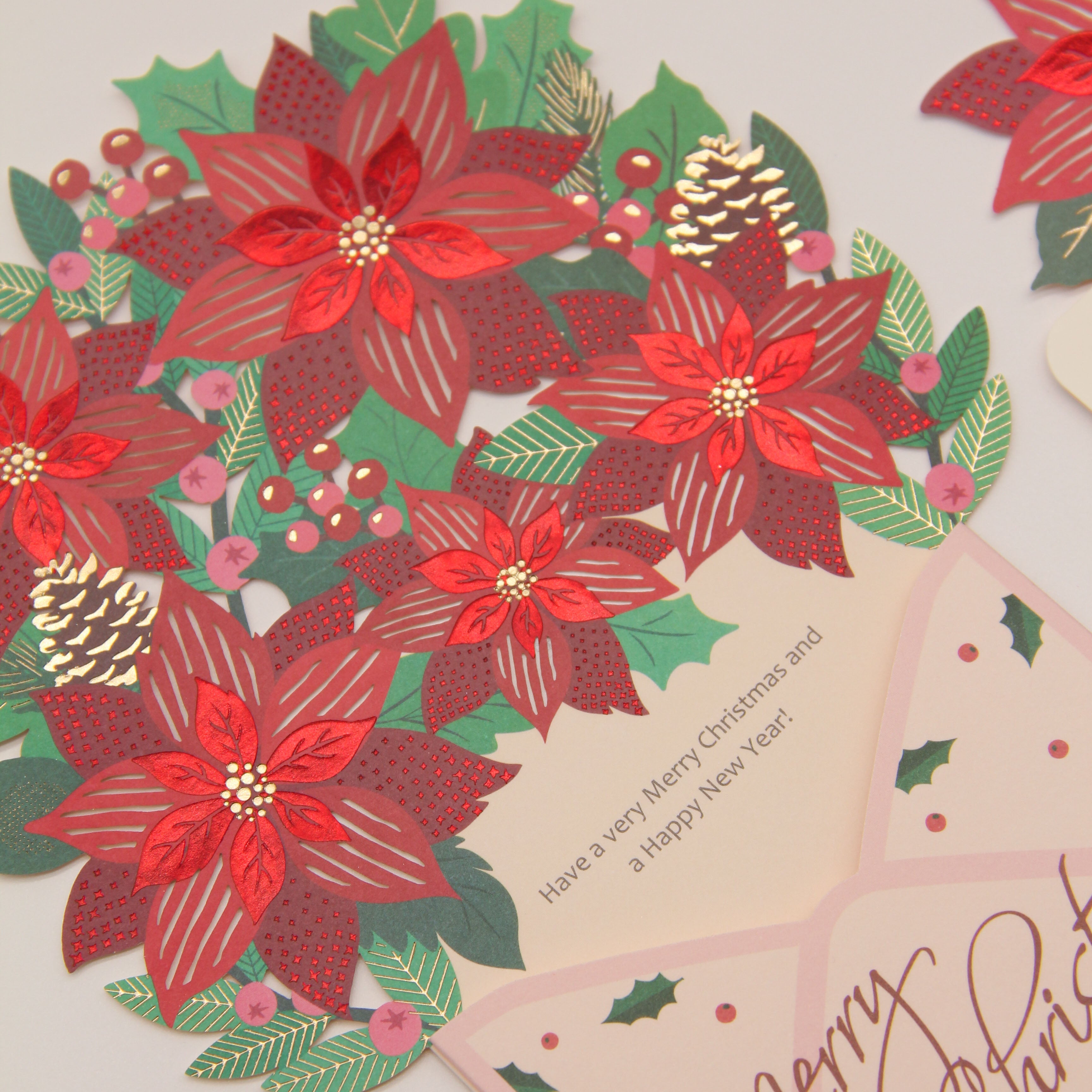 POINSETTIAS Luxury 3D Christmas Card