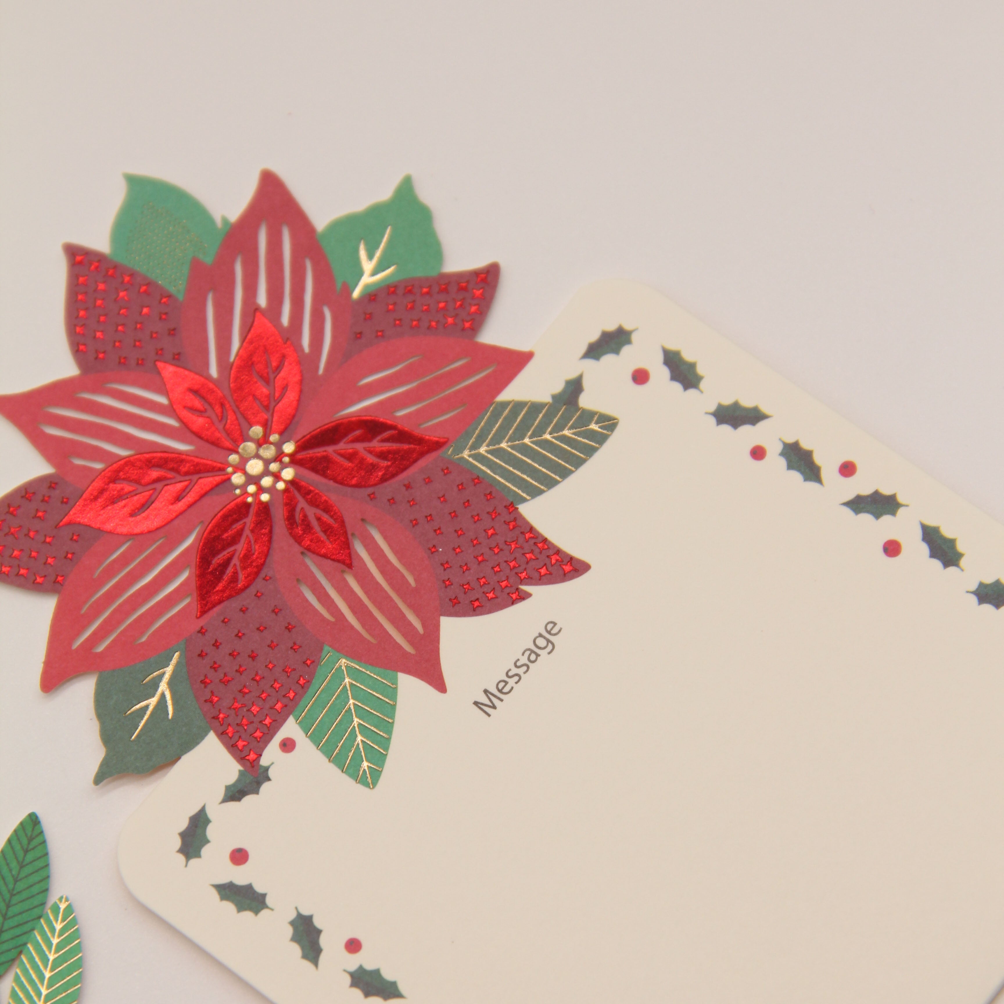 POINSETTIAS Luxury 3D Christmas Card