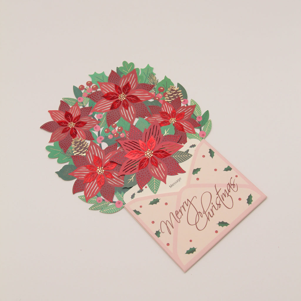 POINSETTIAS Luxury 3D Christmas Card