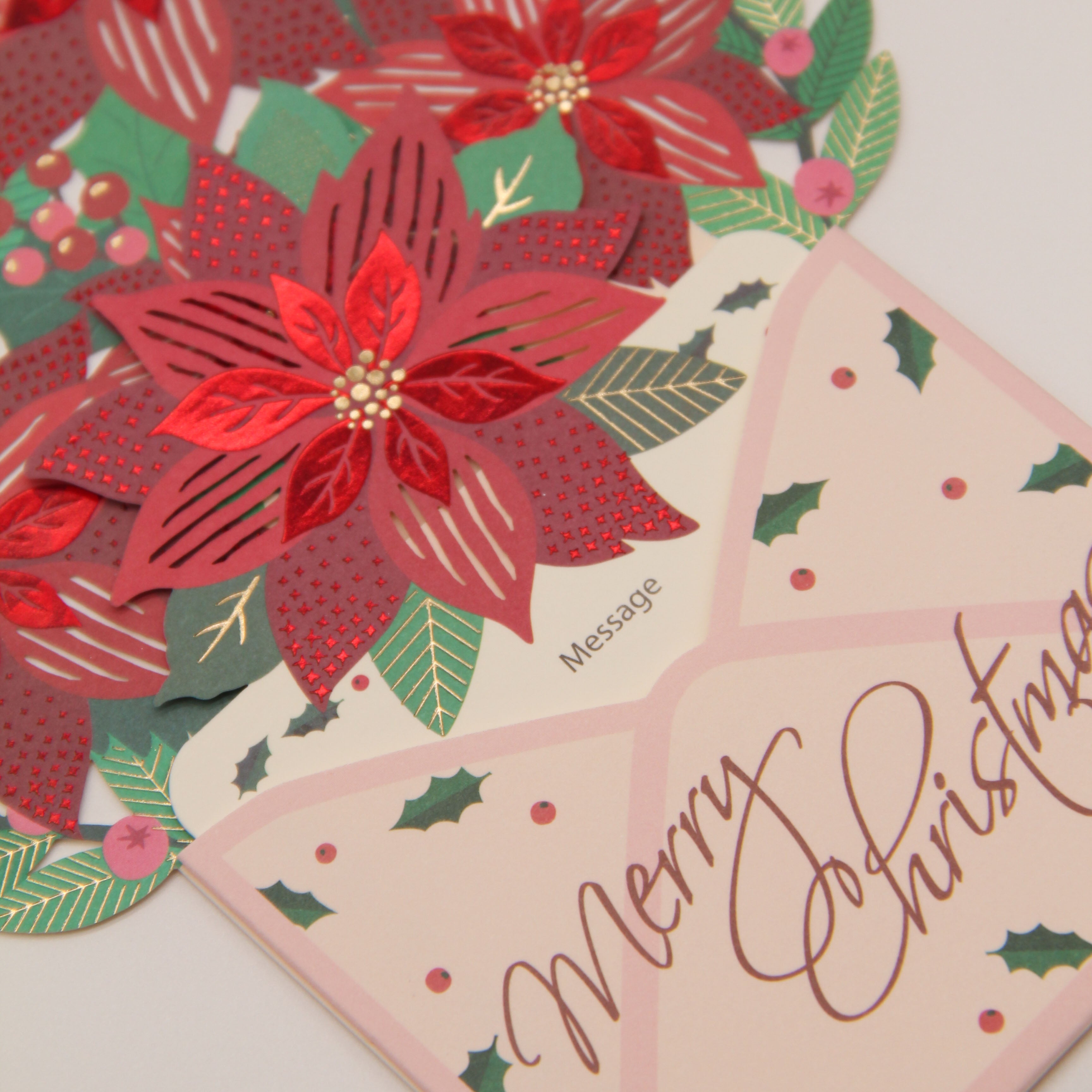 POINSETTIAS Luxury 3D Christmas Card