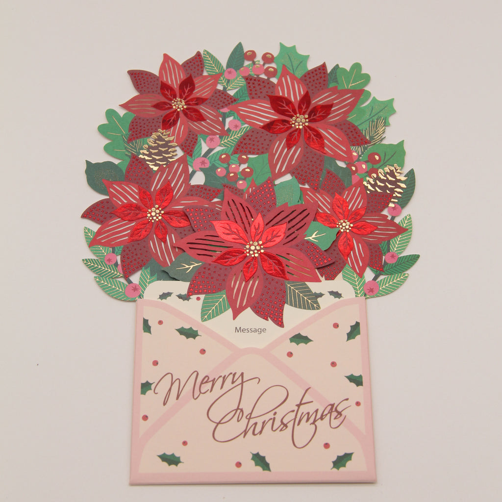 POINSETTIAS Luxury 3D Christmas Card