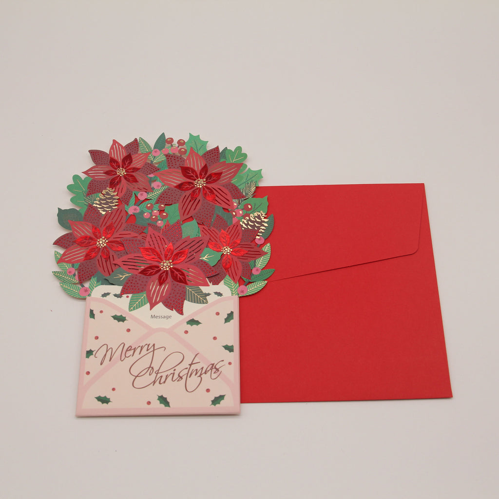 POINSETTIAS Luxury 3D Christmas Card