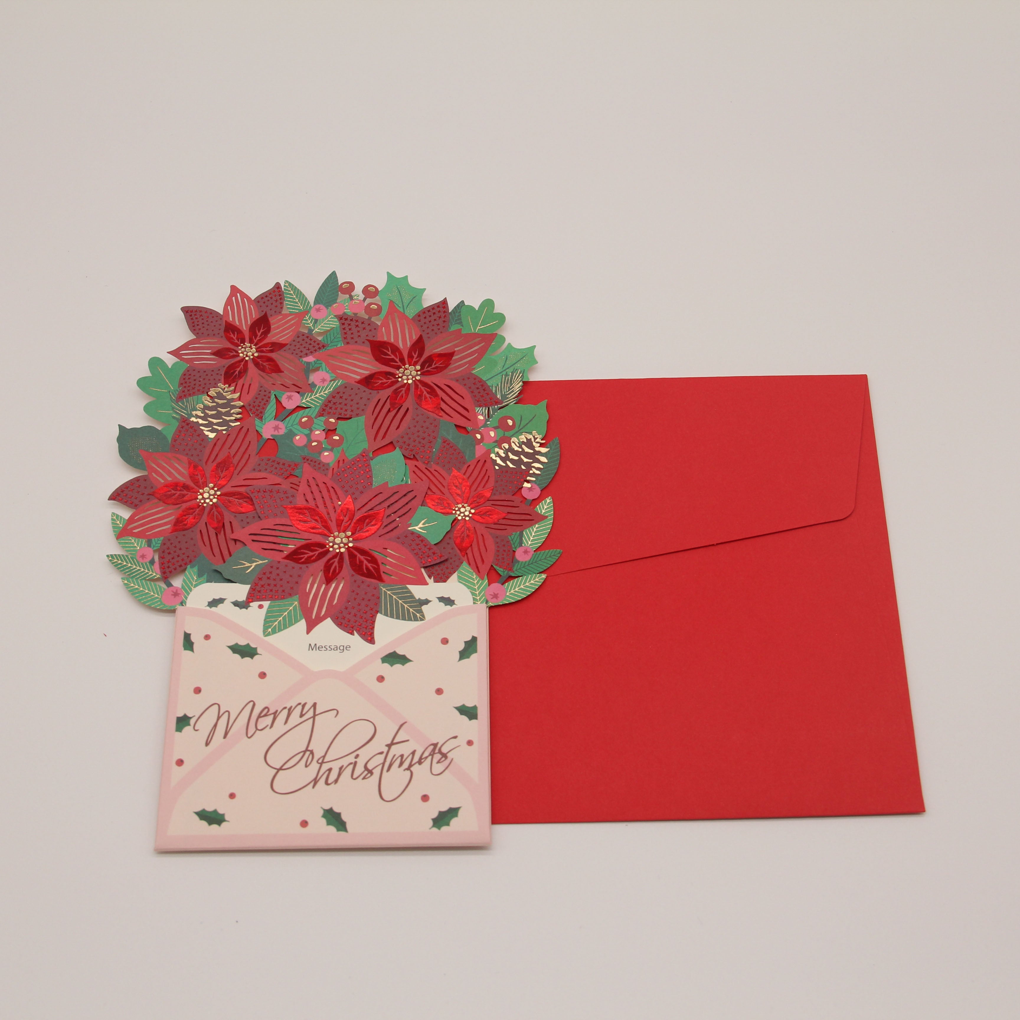 POINSETTIAS Luxury 3D Christmas Card