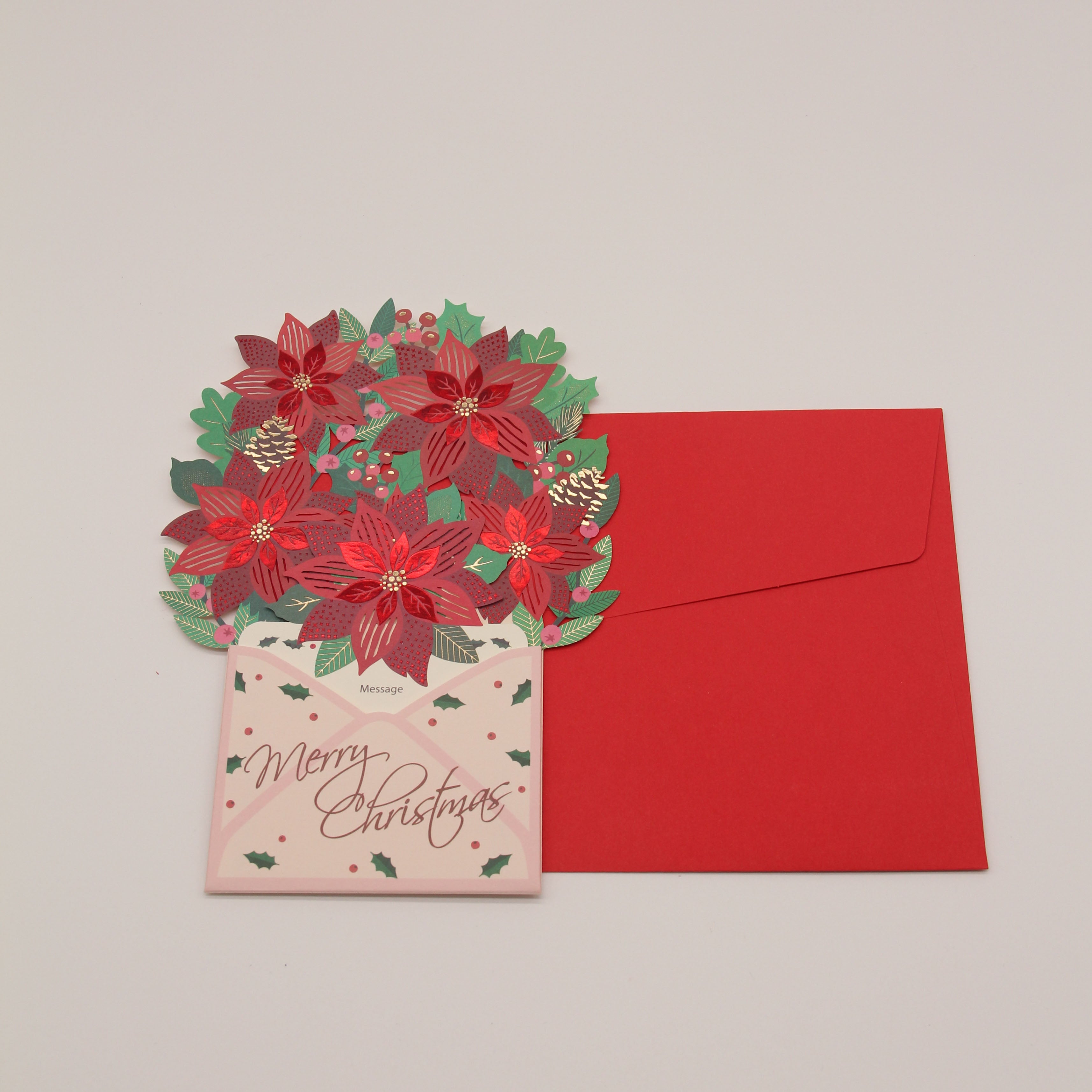 POINSETTIAS Luxury 3D Christmas Card