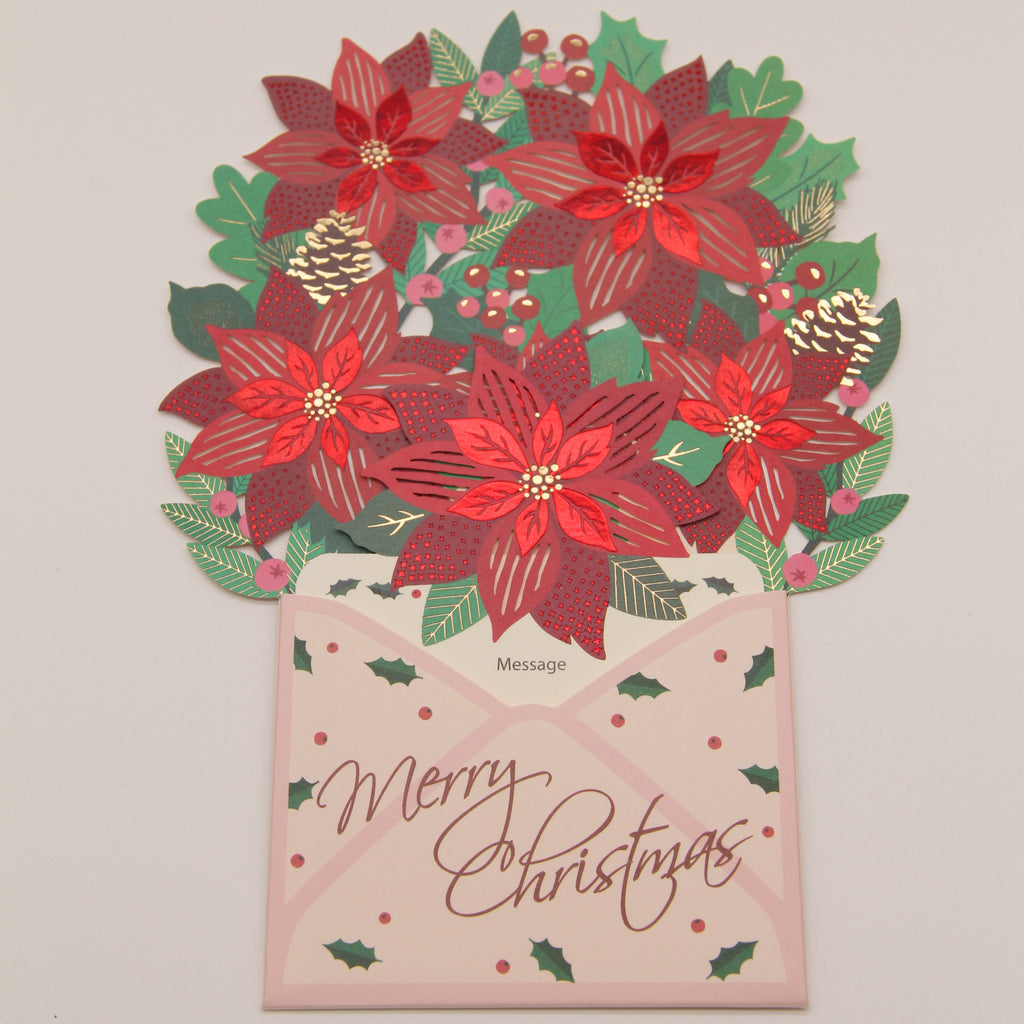 POINSETTIAS Luxury 3D Christmas Card