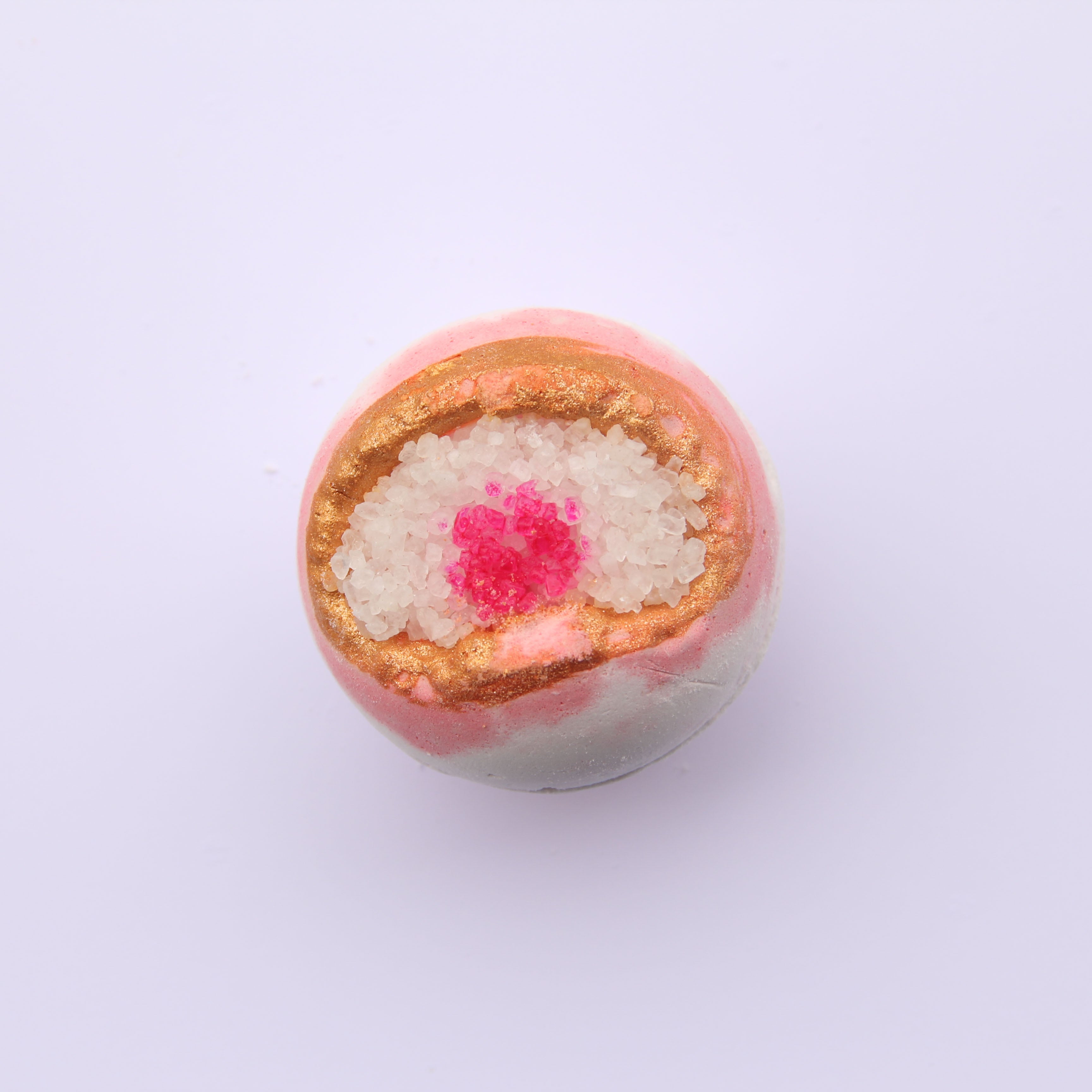 Rose GEODE Crystal Essential Oil & Mineral salts Bath Bomb