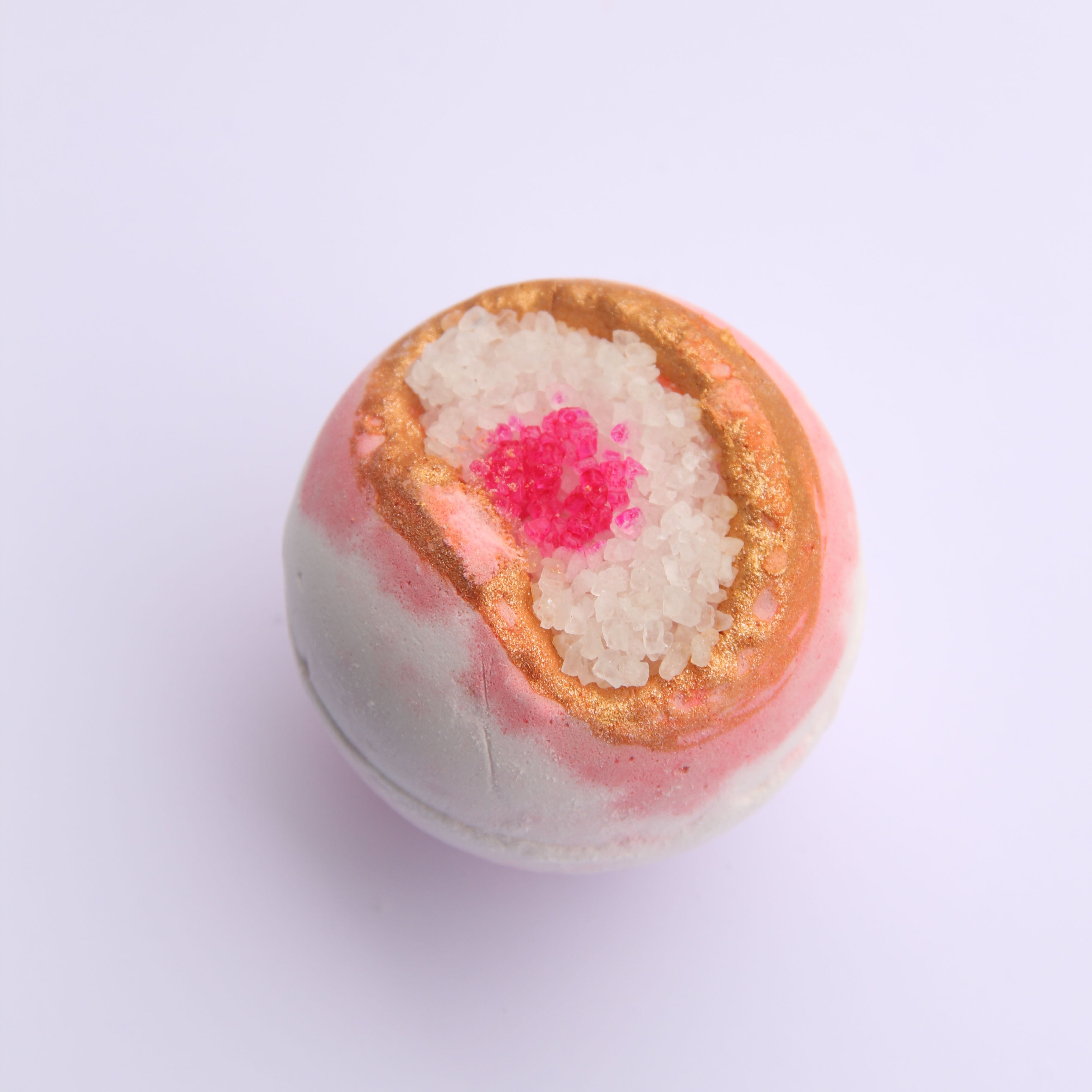 Rose GEODE Crystal Essential Oil & Mineral salts Bath Bomb