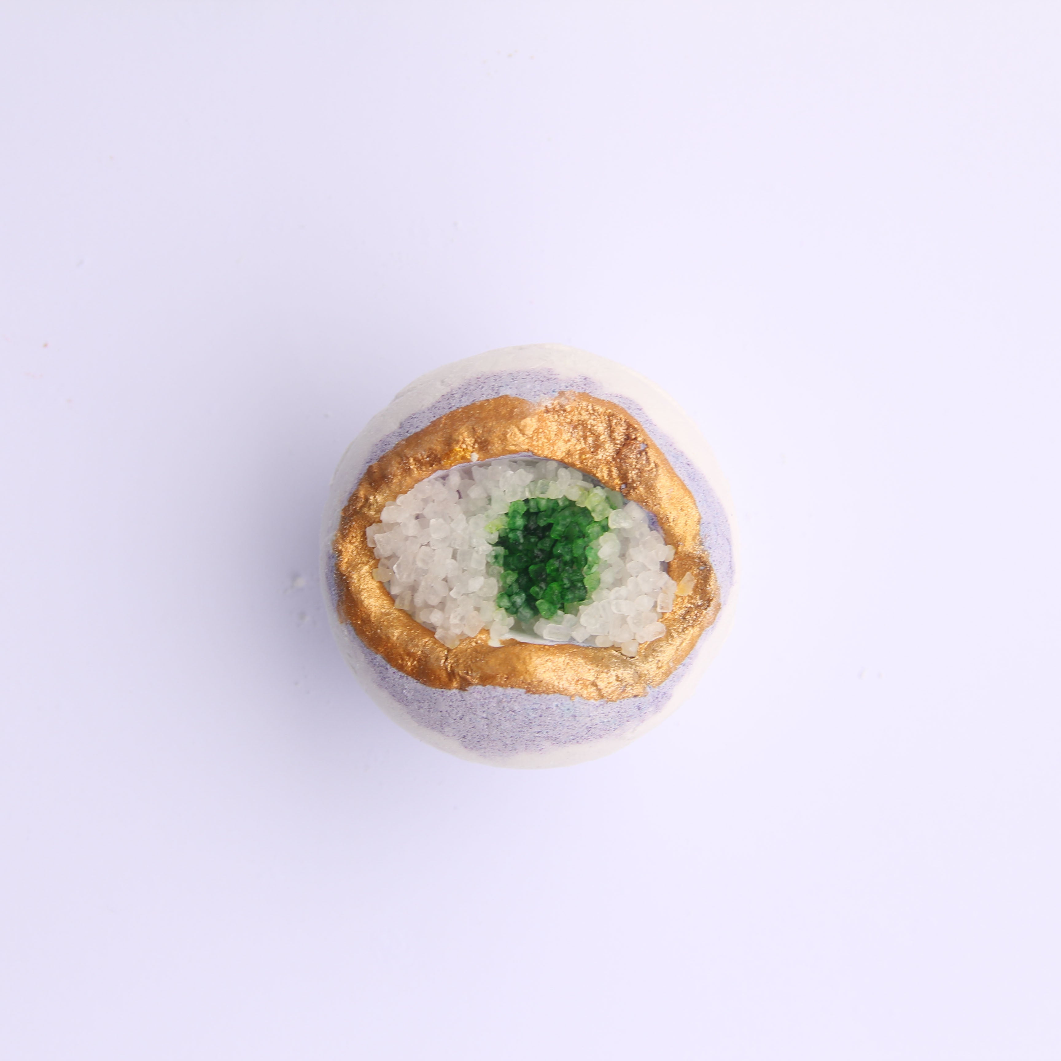 Lavender GEODE Crystal Essential Oil & Mineral salts Bath Bomb