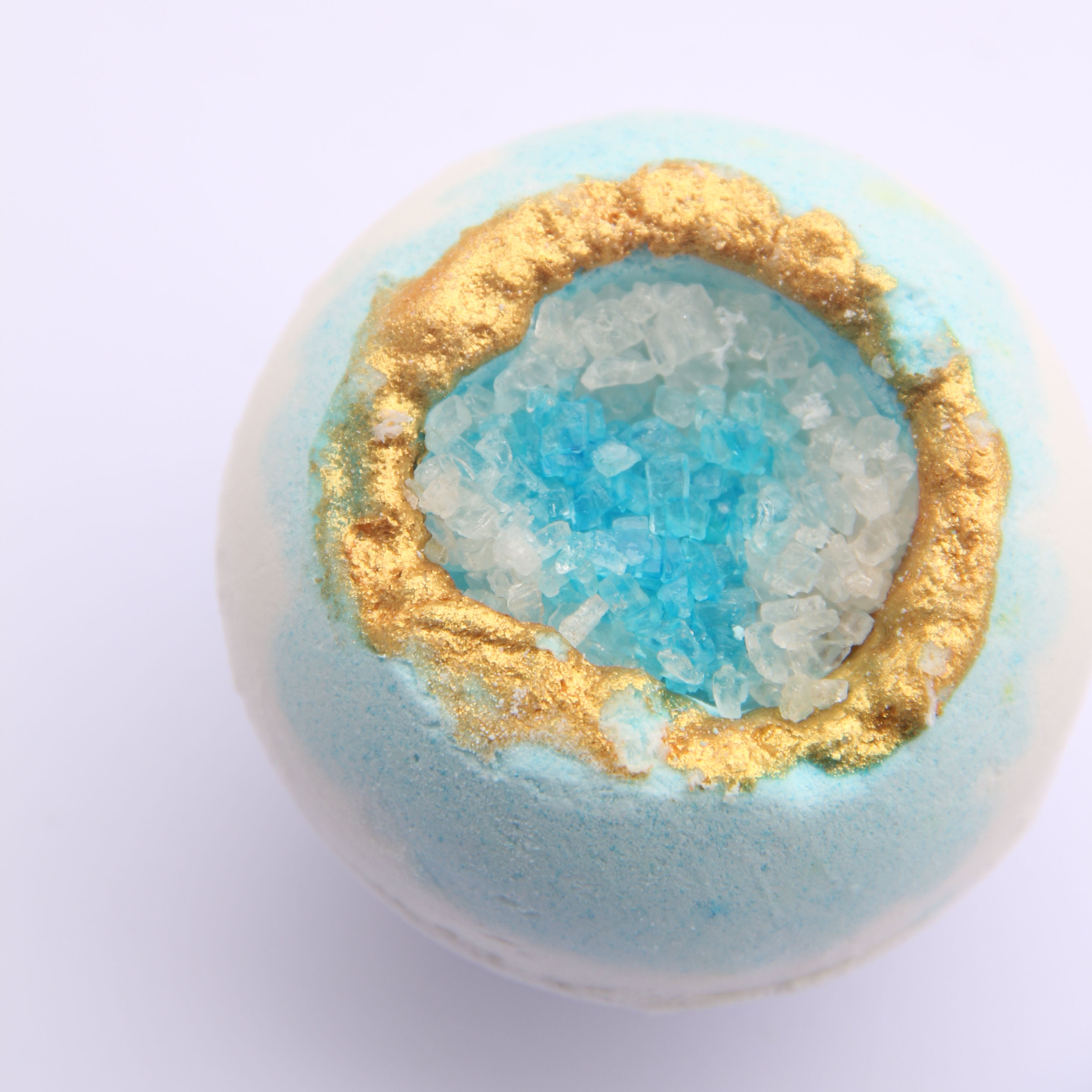 Jasmine GEODE Crystal Essential Oil & Mineral salts Bath Bomb