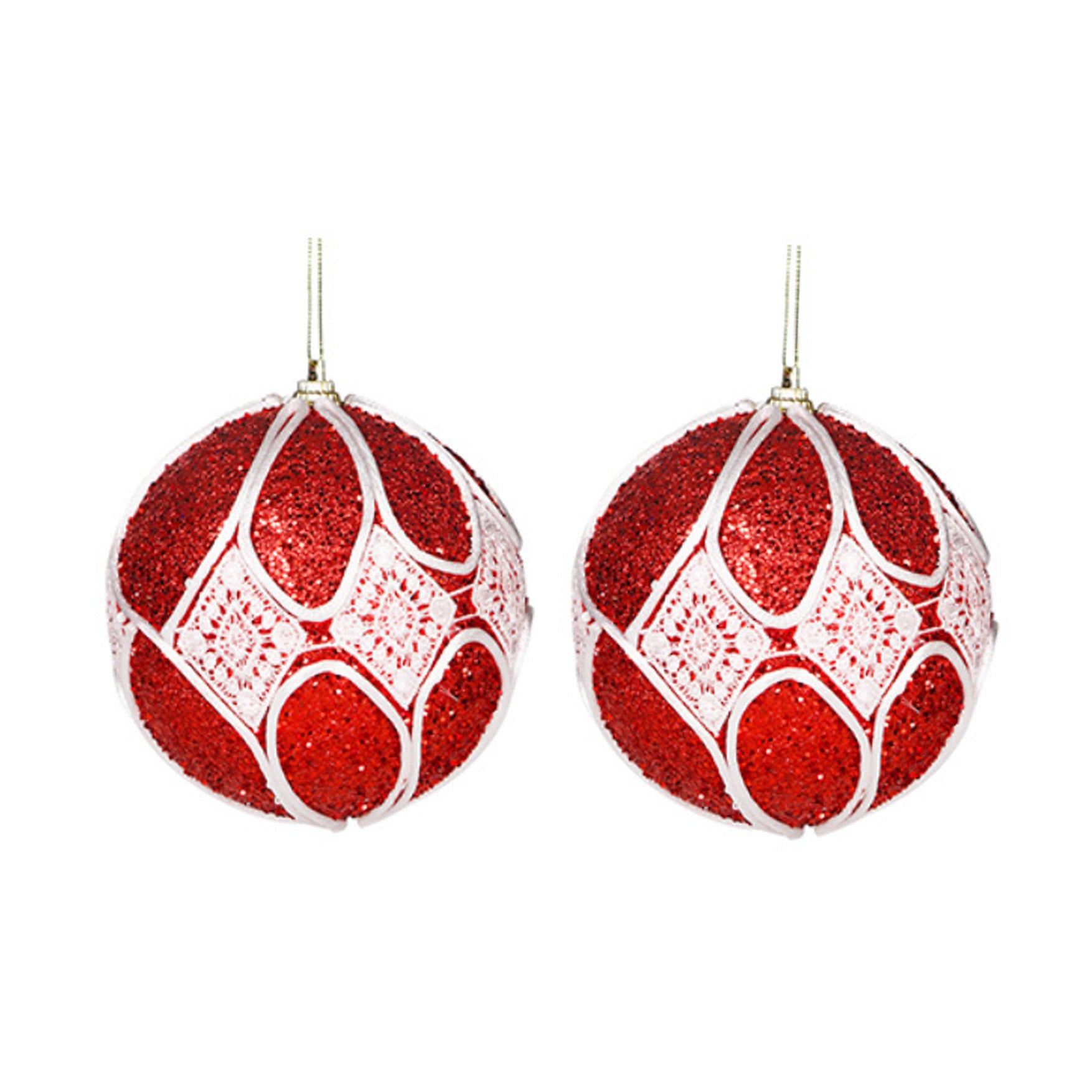 Macramé glitter Bauble (2 pcs set)