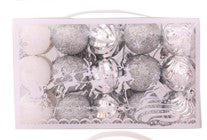 Mini Baubles 30 pcs Set (Silver, 4cm)