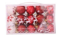 Mini Baubles 30 pcs Set (Red, 4cm)