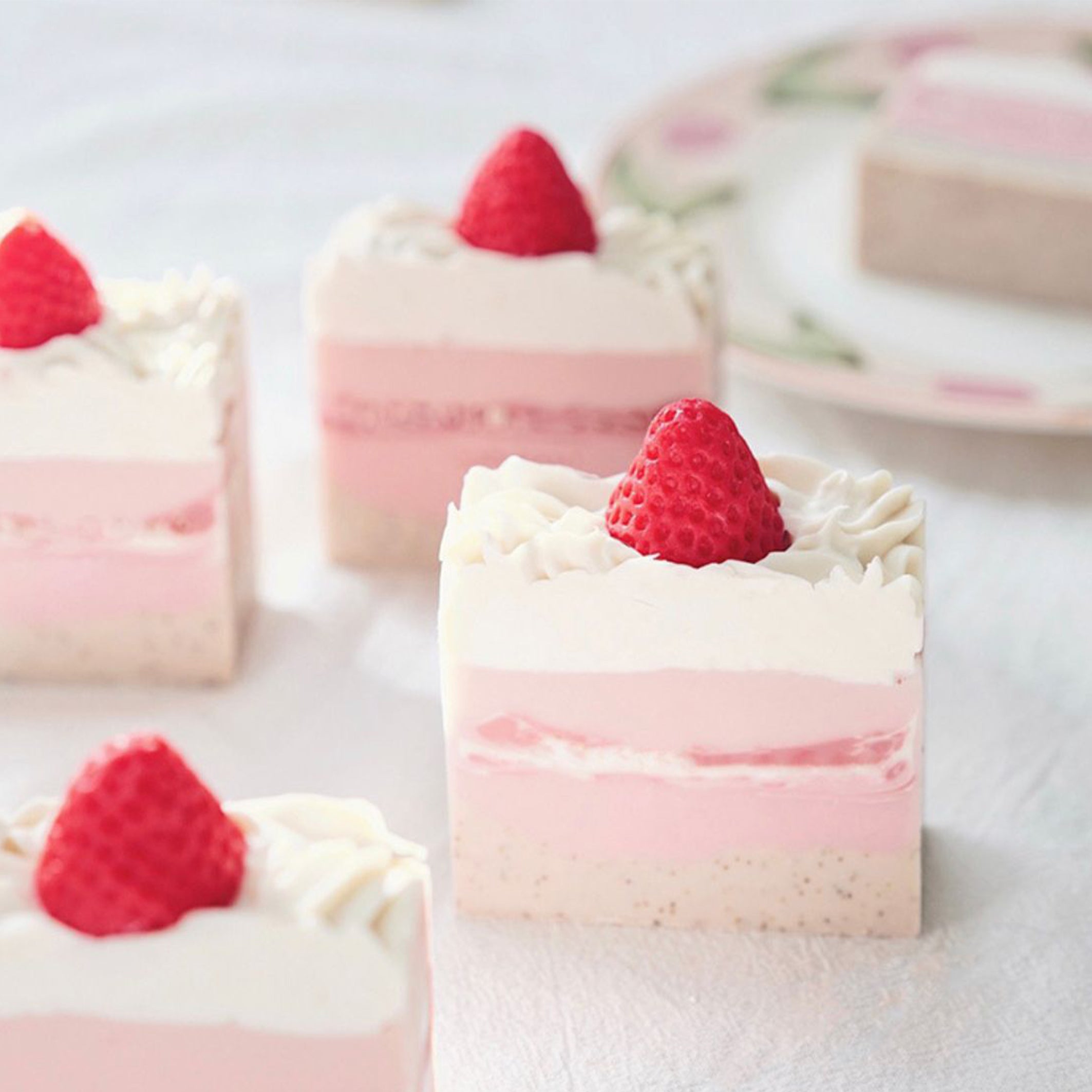 Strawberry Shortcake Slice Handmade Soap